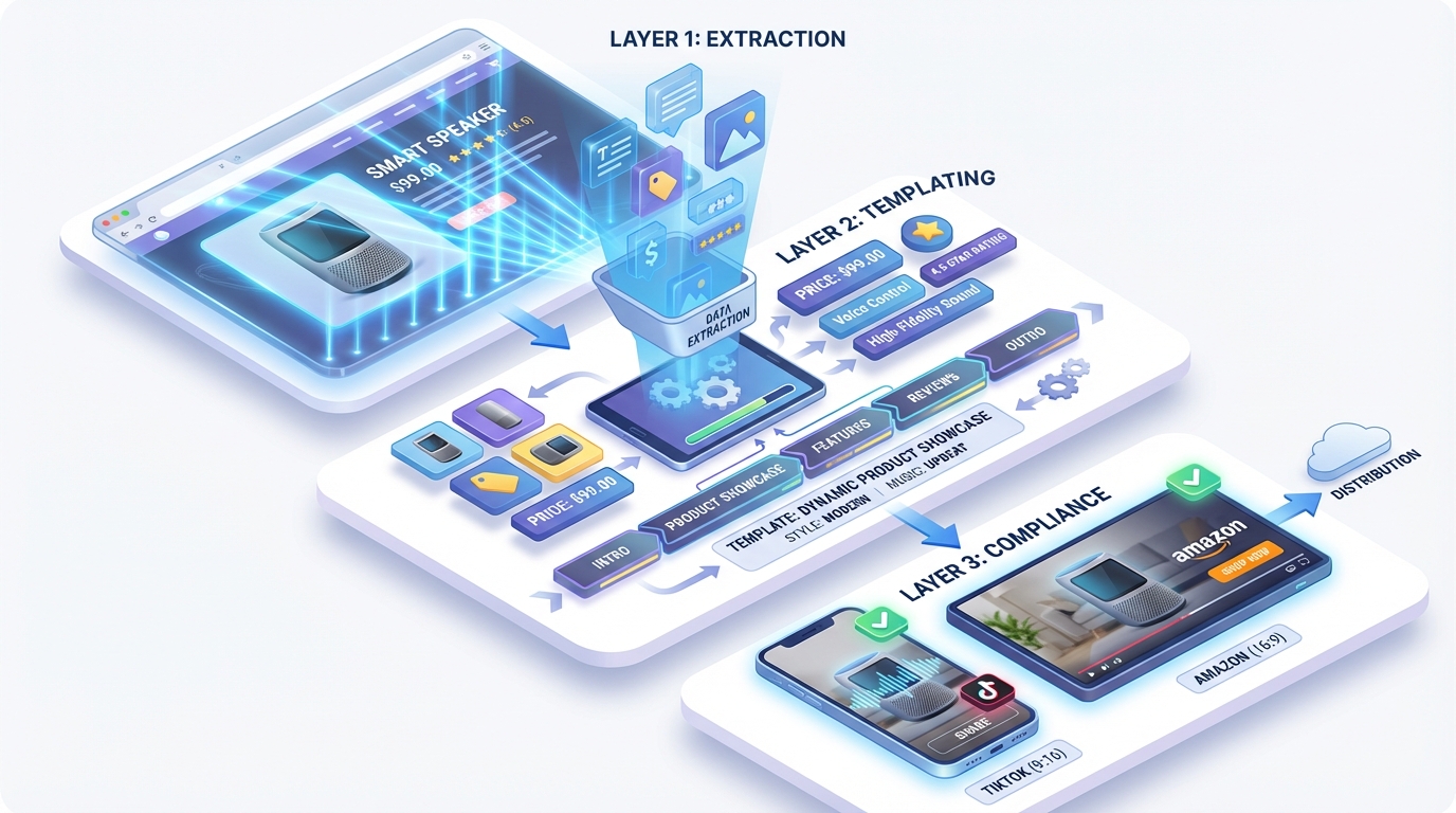 Auto-storyboarding workflow for converting a product page URL into an ad-ready video