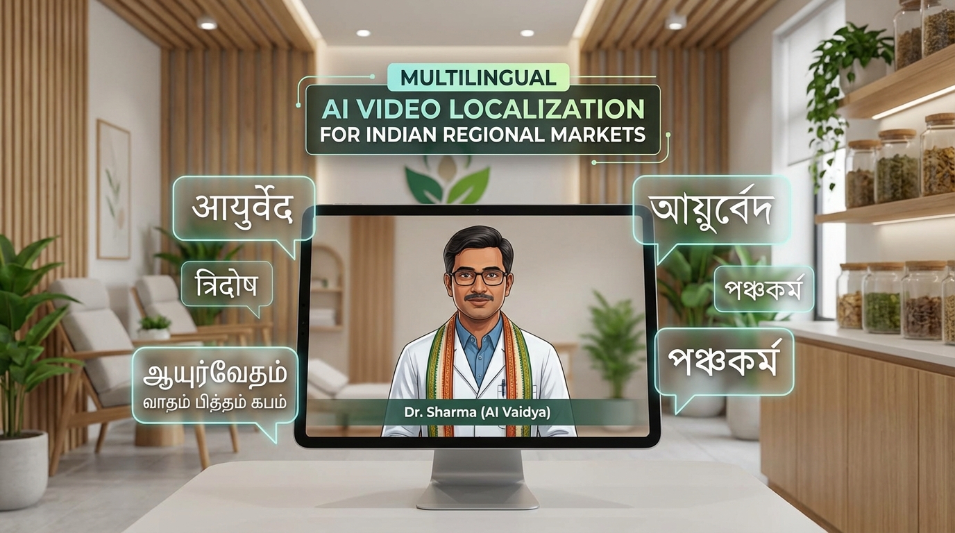 AI video avatars for Ayurveda marketing illustration