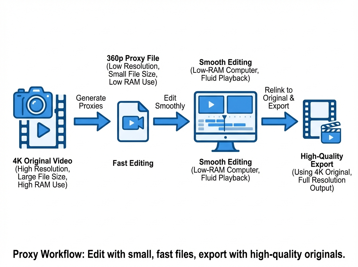 AI video compression workflow illustration