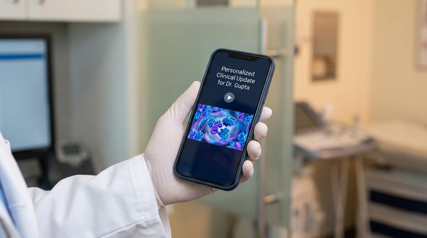 Illustration of automated HCP engagement and video education dashboard