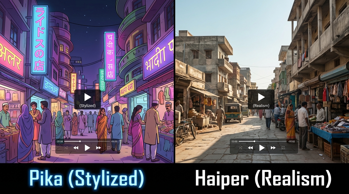 Illustration comparing leading free AI text-to-video tools for Indian students