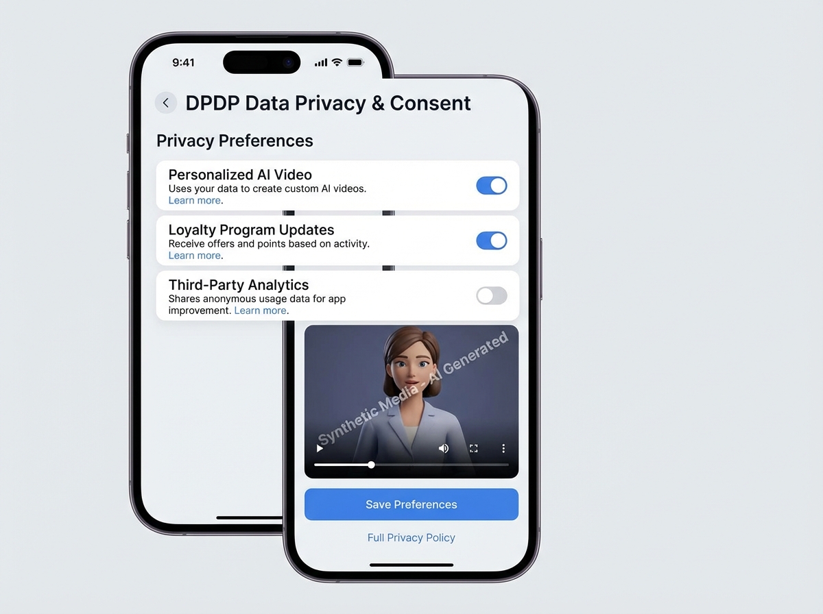 Privacy-first AI video campaigns India diagram
