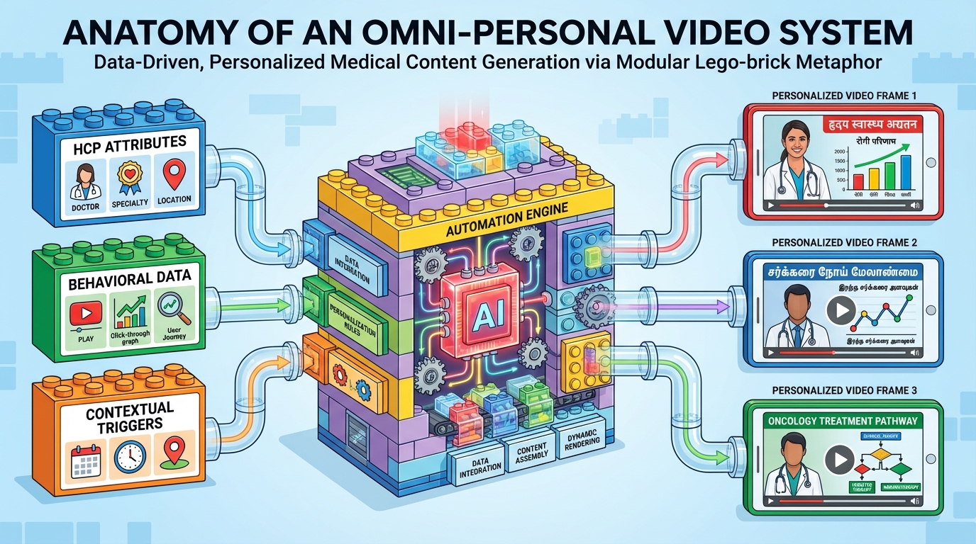 Diagram of consent-first compliant personalization workflow for pharma video marketing
