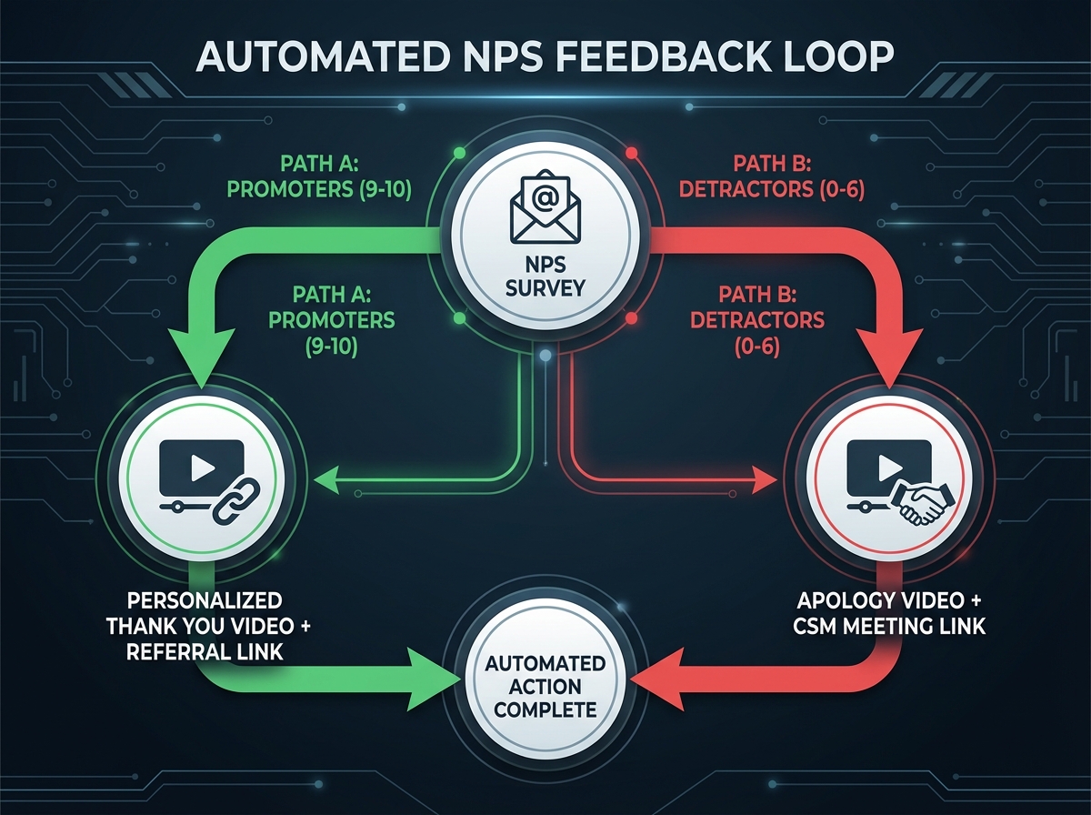 Renewal and NPS video journey flow diagram