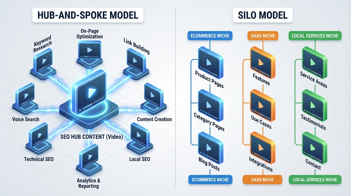 Visual overview of video content clusters SEO