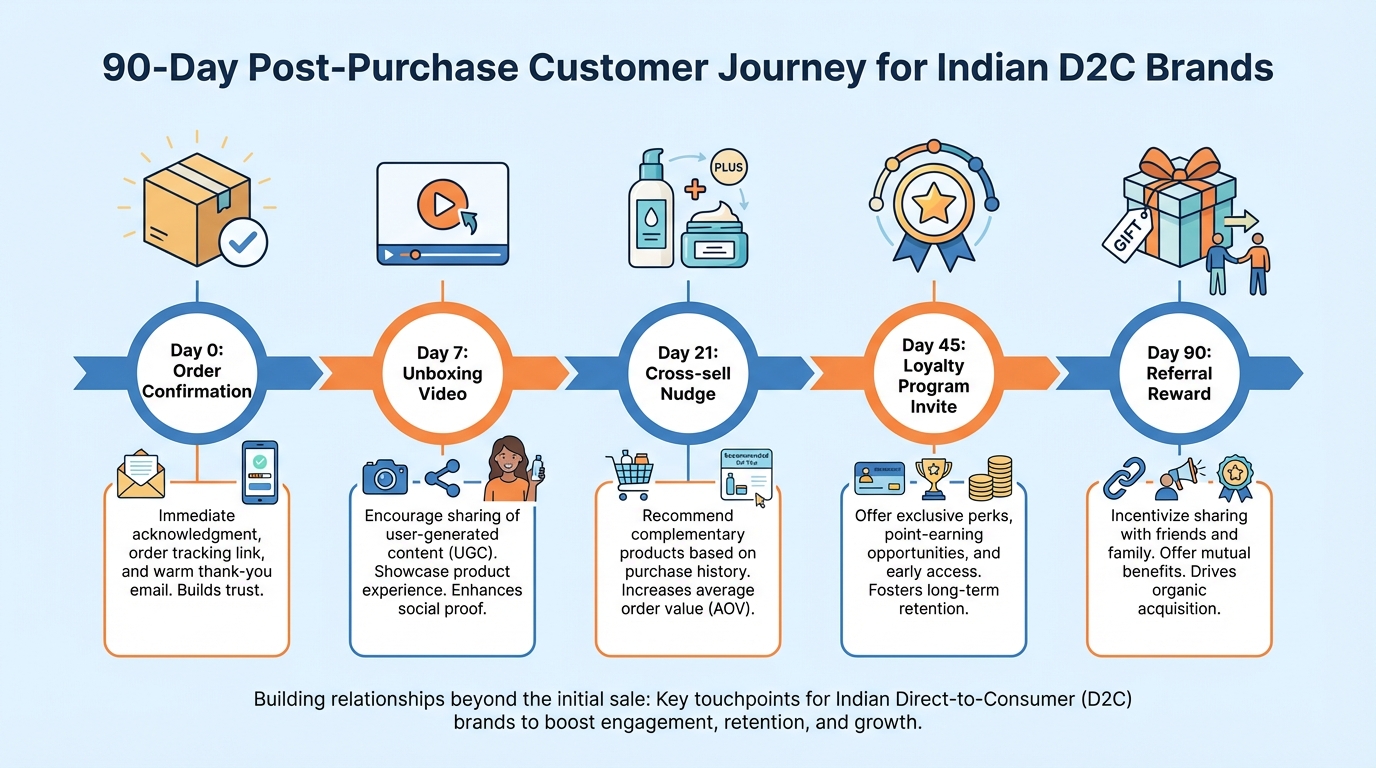 Post-purchase automation journey illustration